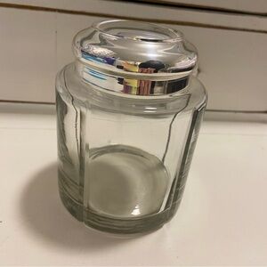 Clear Glass Jar with Silver Lid
